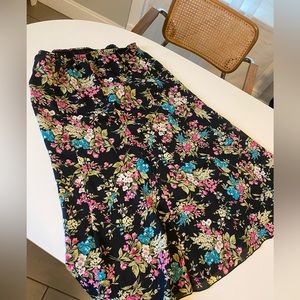 Vintage Black Floral Skirt